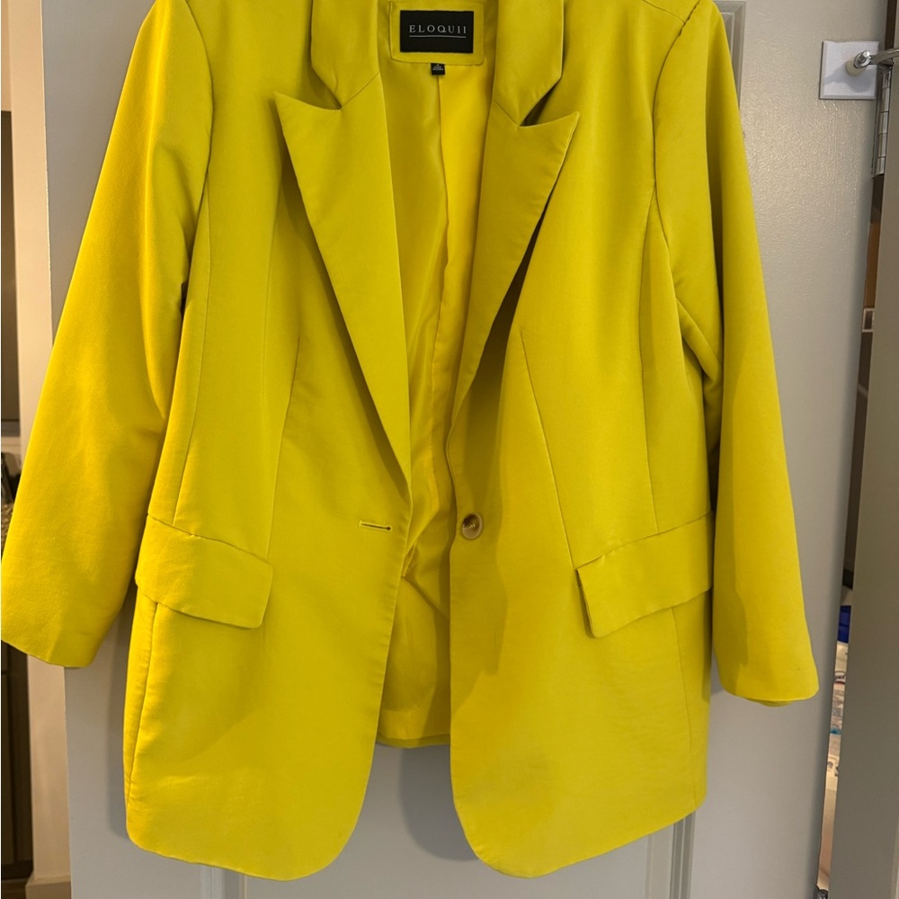 Eloquii Vibrant Yellow Suit Jacket
